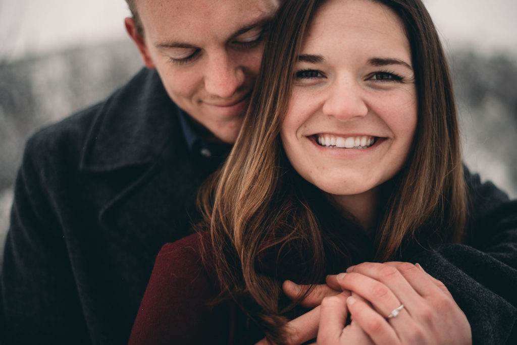boise wedding photographer couple in the snow